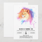 Invitation Anniversaire du lion bohème sauvage (Devant / Derrière)