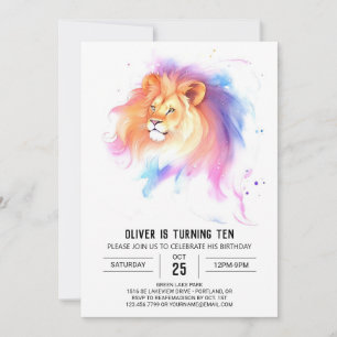 Invitation Anniversaire du lion bohème sauvage