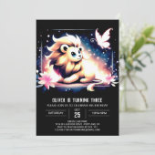 Invitation Anniversaire du lion boho enchanté (Debout devant)