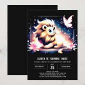 Invitation Anniversaire du lion boho enchanté (Devant / Derrière)