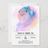 Invitation Anniversaire du lion chic élégant (Devant)