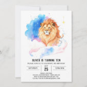 Invitation Anniversaire du lion chic moderne (Devant)