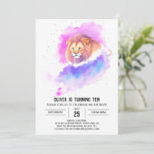Invitation Anniversaire du lion chic sauvage (Debout devant)
