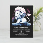 Invitation Anniversaire du lion de l'aquarelle majestueuse (Debout devant)