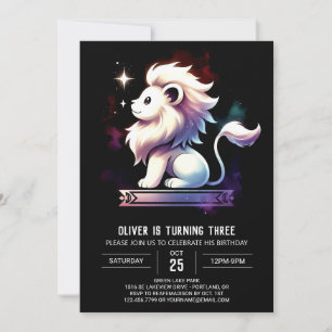 Invitation Anniversaire du lion des enfants Whimsical