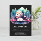 Invitation Anniversaire du lion doux et rêvé (Debout devant)