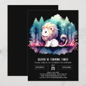 Invitation Anniversaire du lion doux et rêvé (Devant / Derrière)