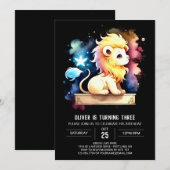Invitation Anniversaire du lion enchanté (Devant / Derrière)