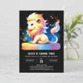 Invitation Anniversaire du lion magique (Debout devant)