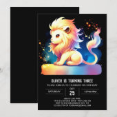 Invitation Anniversaire du lion magique (Devant / Derrière)