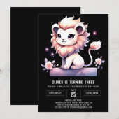 Invitation Anniversaire du lion magique moderne (Devant / Derrière)
