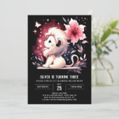 Invitation Anniversaire du lion mignon (Debout devant)