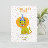 Invitation Anniversaire du lion mignon (Debout devant)