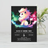 Invitation Anniversaire du lion mignon (Debout devant)