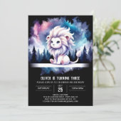 Invitation Anniversaire du lion mignon (Debout devant)
