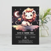 Invitation Anniversaire du Lion Pastel Simple (Debout devant)