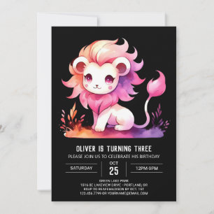 Invitation Anniversaire du lion Safari enchanté