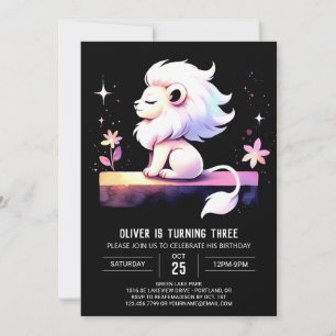 Invitation Anniversaire du lion Whimsical