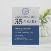 Invitation Anniversaire du logo de l'entreprise Marine Argent (Debout devant)