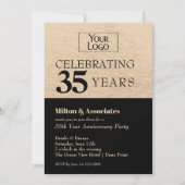 Invitation Anniversaire du logo de l'entreprise Noir et Or (Devant)