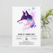 Invitation Anniversaire du loup Céleste Howling (Debout devant)