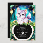 Invitation Anniversaire du loup de charme simple Boho (Devant / Derrière)