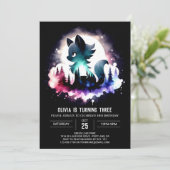 Invitation Anniversaire du loup de forêt (Debout devant)