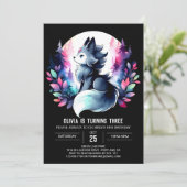 Invitation Anniversaire du loup de la jungle douce (Debout devant)