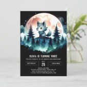 Invitation Anniversaire du loup d'enfants élégant (Debout devant)