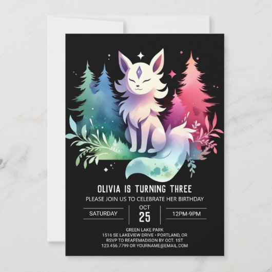 Invitation Anniversaire du loup enchanté (Devant)