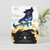 Invitation Anniversaire du loup enchanté pour enfants (Debout devant)