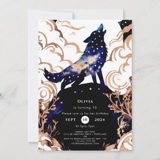 Invitation Anniversaire du loup enchanteur (Devant)