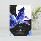 Invitation Anniversaire du loup hurlant de charme (Debout devant)