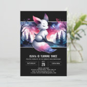 Invitation Anniversaire du loup magique simple (Debout devant)