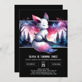 Invitation Anniversaire du loup magique simple (Devant / Derrière)