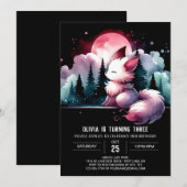 Invitation Anniversaire du loup majestueux numérique (Devant / Derrière)