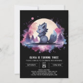 Invitation Anniversaire du Loup mignon (Devant)