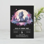 Invitation Anniversaire du Loup mignon (Debout devant)