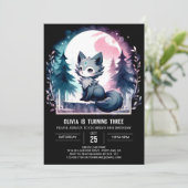 Invitation Anniversaire du loup moderne (Debout devant)