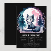 Invitation Anniversaire du loup moderne (Devant / Derrière)