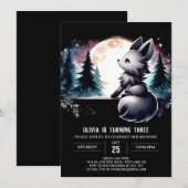 Invitation Anniversaire du loup numérique imprimable (Devant / Derrière)