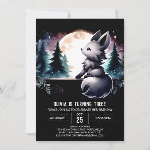 Invitation Anniversaire du loup numérique imprimable
