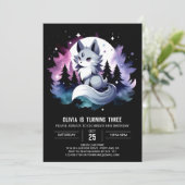 Invitation Anniversaire du loup numérique personnalisé (Debout devant)