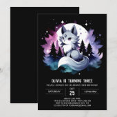 Invitation Anniversaire du loup numérique personnalisé (Devant / Derrière)
