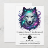 Invitation Anniversaire du loup Starlight (Devant / Derrière)