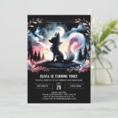 Invitation Anniversaire du Loup Whimsical moderne (Debout devant)