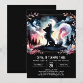 Invitation Anniversaire du Loup Whimsical moderne (Devant / Derrière)