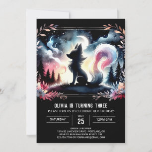 Invitation Anniversaire du Loup Whimsical moderne