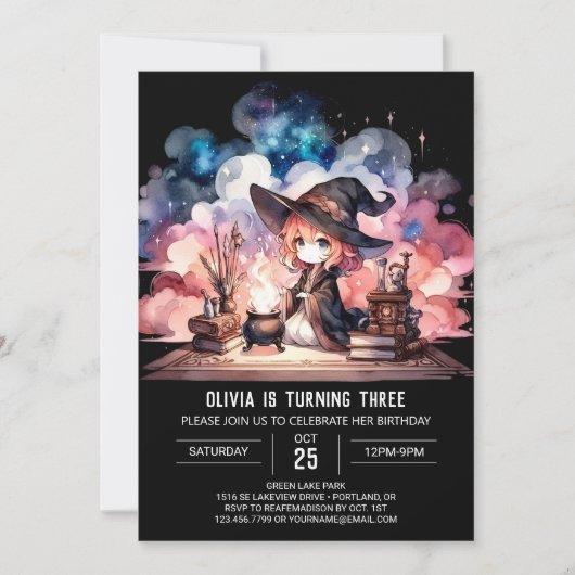 Invitation Anniversaire du magicien majestueux (Devant)