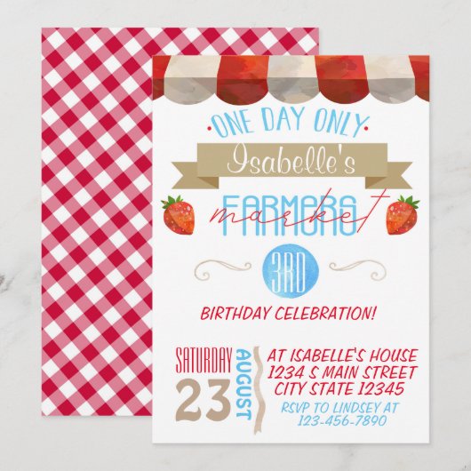 Invitation Anniversaire du marché d'agriculteurs (Devant / Derrière)